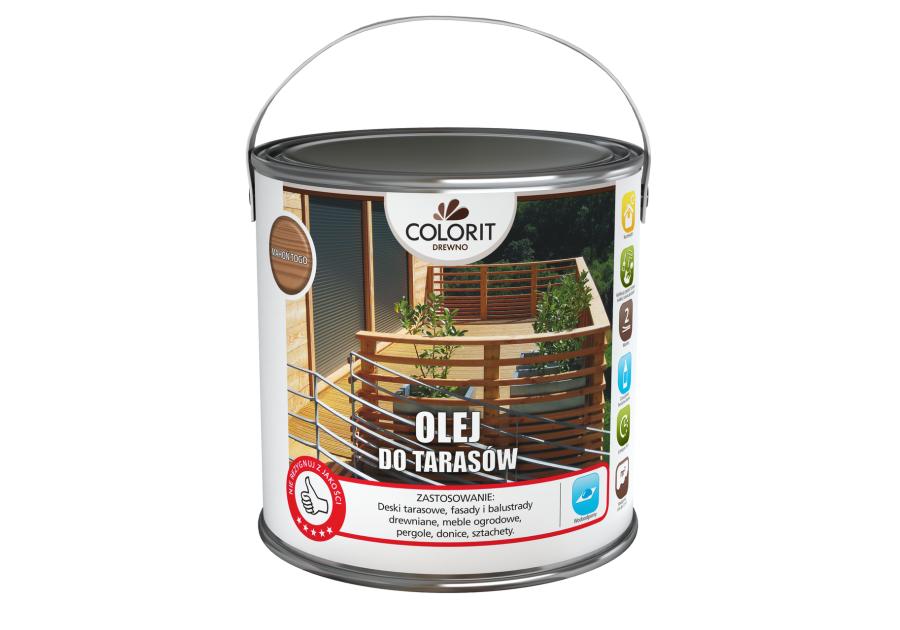 Zdjęcie: Olej do tarasów, bezbarwny 2,5 L COLORIT