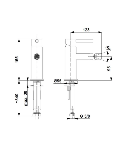 Zdjęcie: Bateria bidetowa Moza Brushed gold KFA
