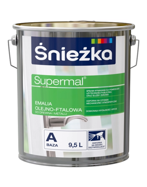 Zdjęcie: Emalia Supermal BazaA biały 9,5L ŚNIEŻKA