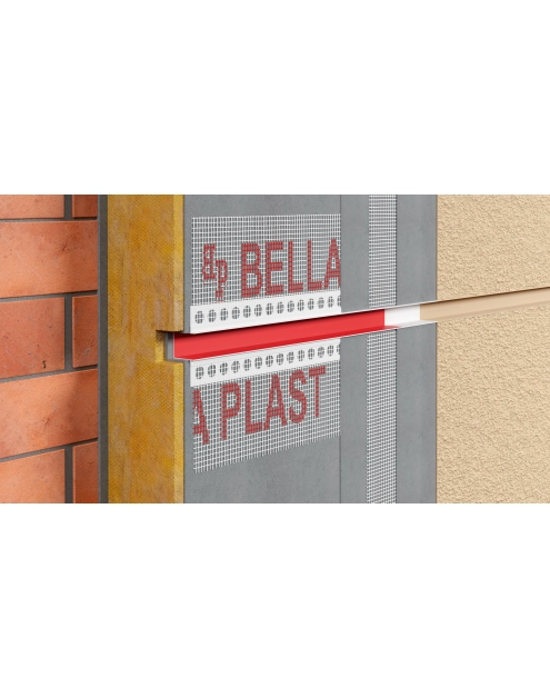 Zdjęcie: Listwa do boniowania PVC kątowa z siatką BP11 H3RK L300 biała BELLA PLAST