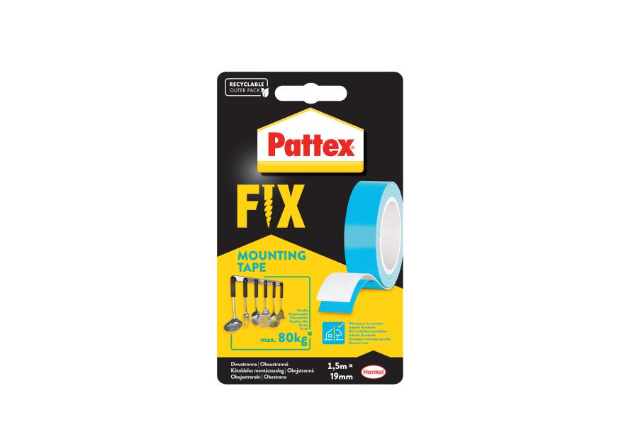 Zdjęcie: Taśma dwustronna 1,5 m x 19 mm PATTEX FIX