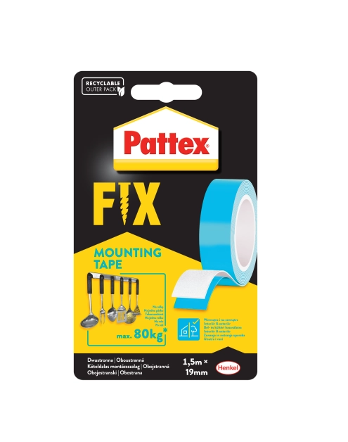 Zdjęcie: Taśma dwustronna 1,5 m x 19 mm PATTEX FIX