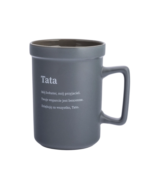 Zdjęcie: Kubek prosty 440 ml z kwadratowym uchem dekoracja tata mój bohater ALTOM DESIGN
