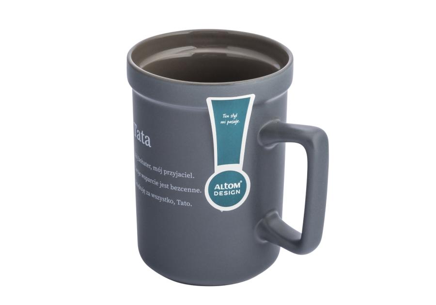 Zdjęcie: Kubek prosty 440 ml z kwadratowym uchem dekoracja tata mój bohater ALTOM DESIGN