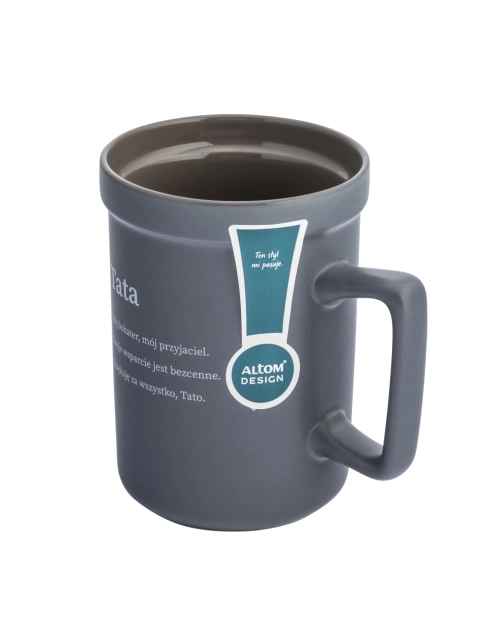Zdjęcie: Kubek prosty 440 ml z kwadratowym uchem dekoracja tata mój bohater ALTOM DESIGN