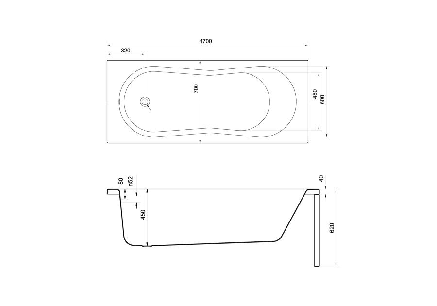Zdjęcie: Wanna prostokątna Nike 170x70 cm CERSANIT