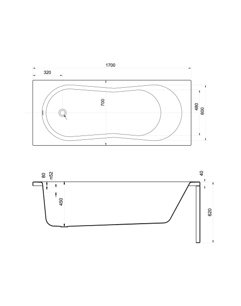 Zdjęcie: Wanna prostokątna Nike 170x70 cm CERSANIT