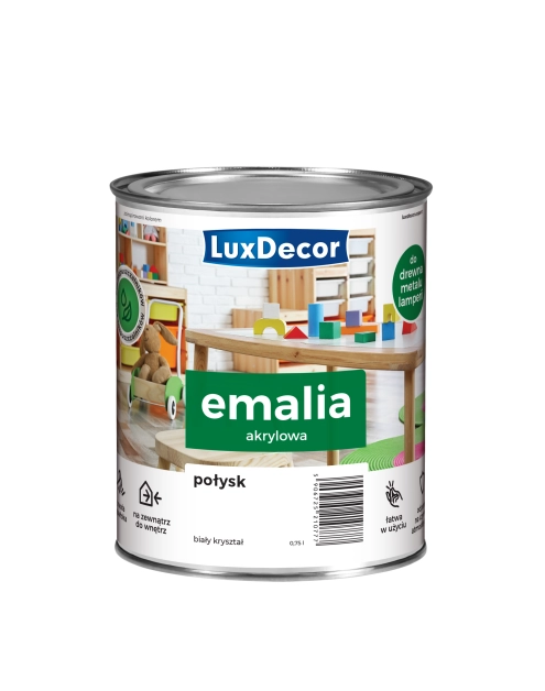 Zdjęcie: Emalia akrylowa biały kryształ 0,75 L połysk LUXDECOR