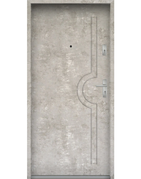 Zdjęcie: Drzwi wejściowe do mieszkań Bastion N-03 Beton naturalny 80 cm lewe OSP KR CENTER