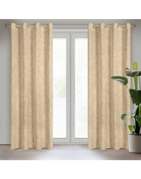 Zdjęcie: Zasłona gotowa Liren 140 x 250 cm beżowy EUROFIRANY