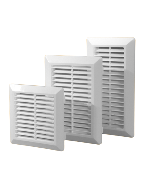 Zdjęcie: Kratka wentylacyjna skośna z siatką 14x21 cm rozmiar 155x210 biały PRZYBYSZ