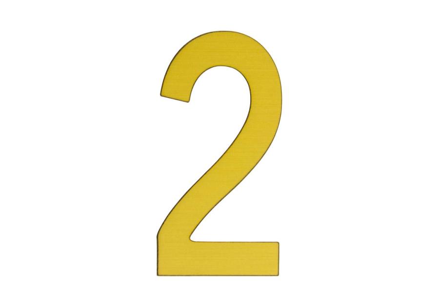Zdjęcie: Cyfra 2 samoprzylepna 50 mm złoty szczotkowany METRO