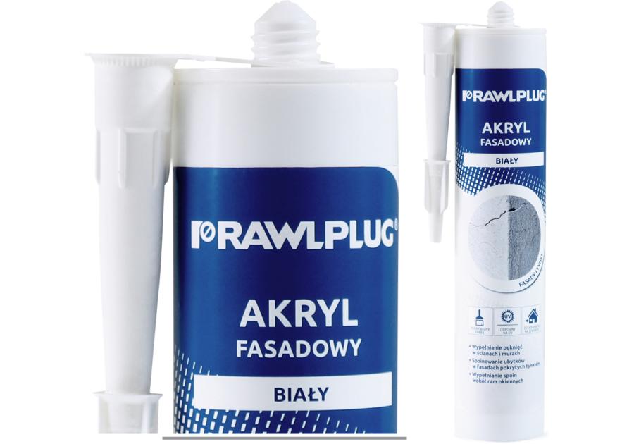 Zdjęcie: Akryl uszczelniacz do fasad o strukturze ziarnistej, biały 300 ml RAWLPLUG