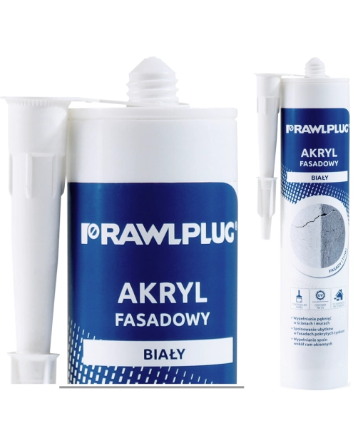 Zdjęcie: Akryl uszczelniacz do fasad o strukturze ziarnistej, biały 300 ml RAWLPLUG