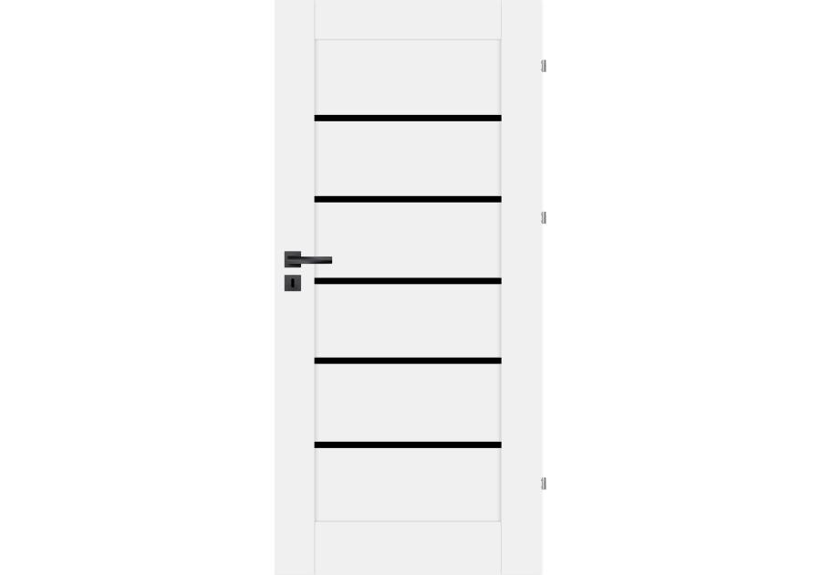 Zdjęcie: Drzwi wewnętrzne Seres 70P biały czarna szyba, pokój NAWADOOR