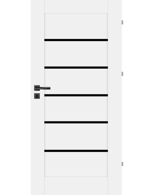 Zdjęcie: Drzwi wewnętrzne Seres 70P biały czarna szyba, pokój NAWADOOR