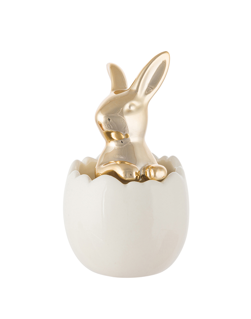 Zdjęcie: Figurka ceramiczna złoty zając w jajku 5,5x5,5x9,5 cm dekor B ALTOMDESIGN
