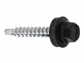 Wkręty farmerskie samowiercące z podkładką EPDM do blachy do drewna 4,8x55 RAL 9005 WKRĘT-MET