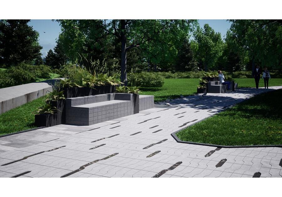 Zdjęcie: Kostka Dynamik 8x14x50 Nerino biało-szaro-czarny na białym cemencie POLBRUK