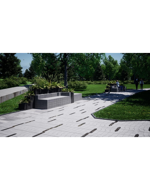 Zdjęcie: Kostka Dynamik 8x14x50 Nerino biało-szaro-czarny na białym cemencie POLBRUK