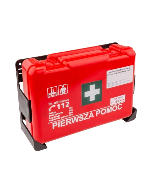 Zdjęcie: Apteczka przenośna zakładowa 260x170x80 mm z wyposażeniem DIN13157 + maseczka METRO