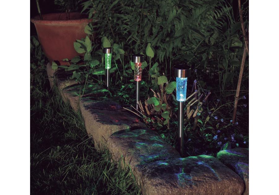 Zdjęcie: Lampa solarna RGB, ATUSA, O5,5x31cm, metalik