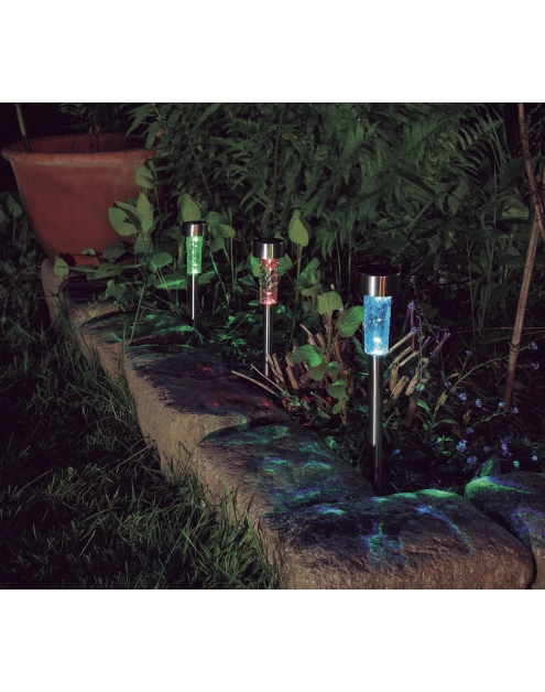 Zdjęcie: Lampa solarna RGB, ATUSA, O5,5x31cm, metalik