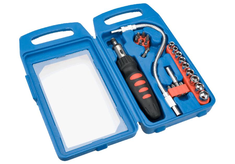 Zdjęcie: Końcówki wkrętakowe i nasadki z uchwytem, zestaw 22 sztuki TOP TOOLS