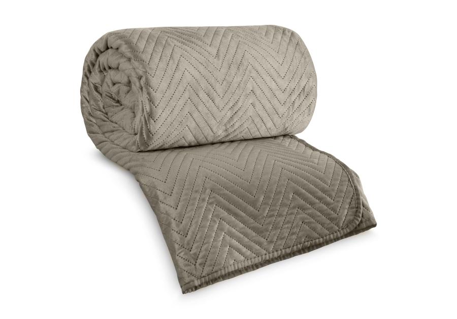 Zdjęcie: Narzuta welurowa Luiz 170x210 cm beżowa EUROFIRANY