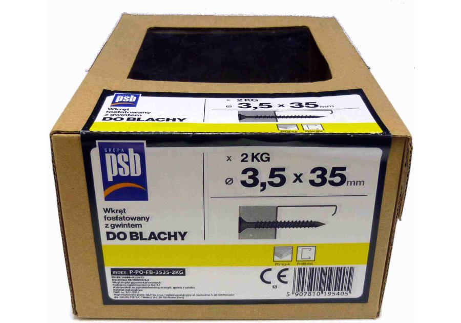 Wkręt fosfatowany do blachy 3,5x35 mm - 2 kg SILA