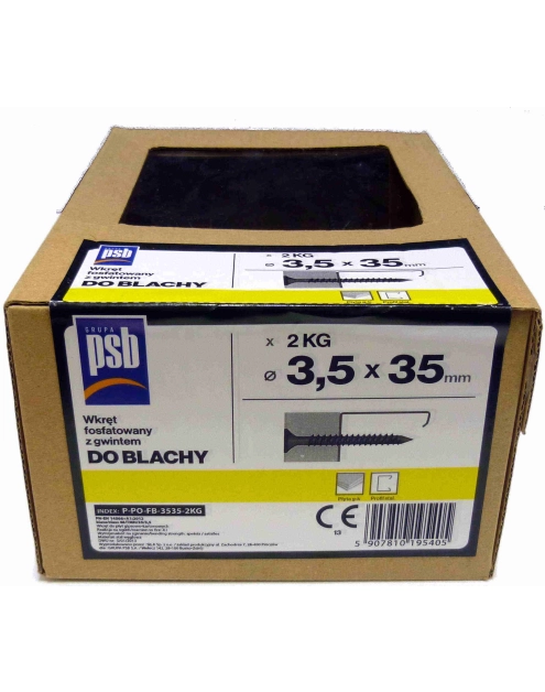 Zdjęcie: Wkręt fosfatowany do blachy 3,5x35 mm - 2 kg SILA