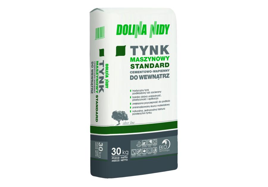 Zdjęcie: Tynk cementowo-wapienny maszynowy standard do wewnątrz 30 kg DOLINA NIDY