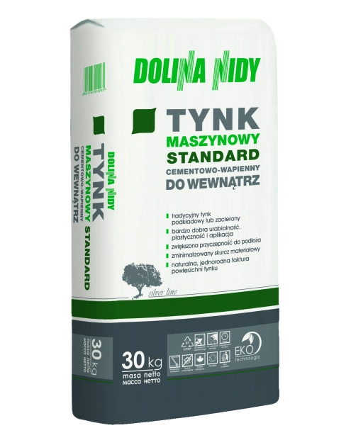 Zdjęcie: Tynk cementowo-wapienny maszynowy standard do wewnątrz 30 kg DOLINA NIDY