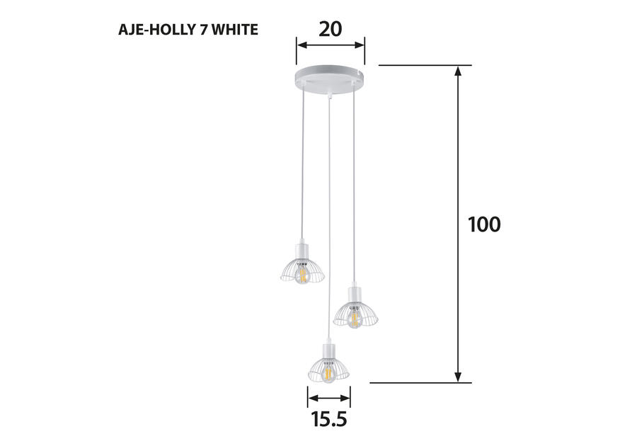 Zdjęcie: Lampa wisząca AJE-HOLLY 7 White 3xE14 ACTION