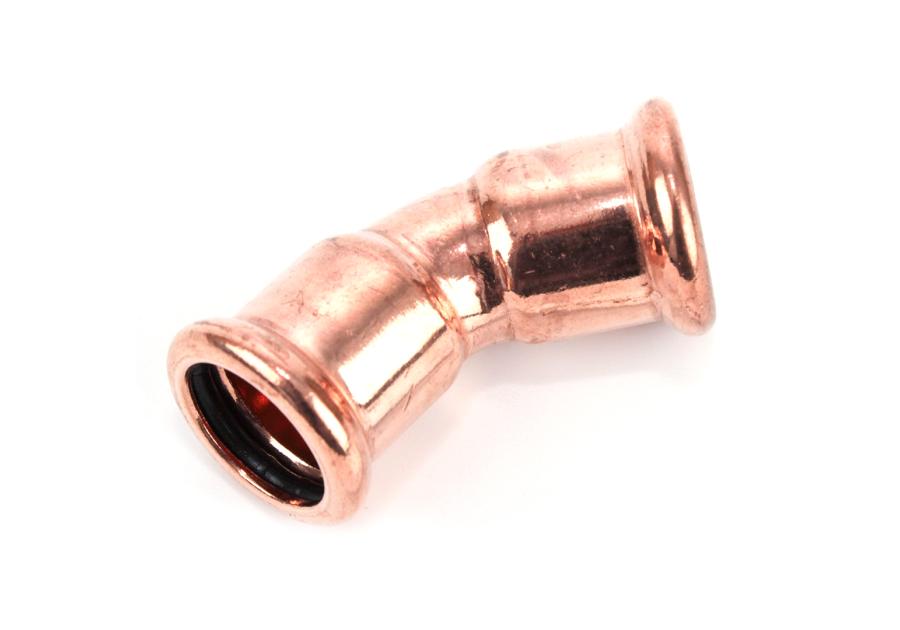 Zdjęcie: Łuk 45 stopni zaciskany profil M do wody 15x15 CALIDO