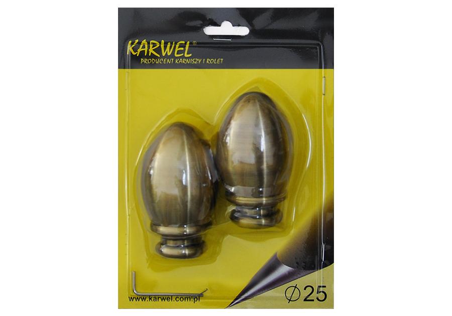 Zdjęcie: Końcówka karnisza fi 25 mm 2 szt owal nikiel KARWEL