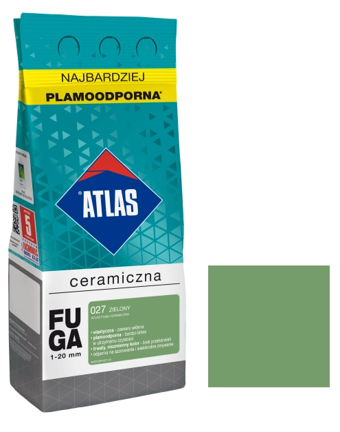 Zdjęcie: Fuga ceramiczna 027 zielona, alubag 2 kg ATLAS