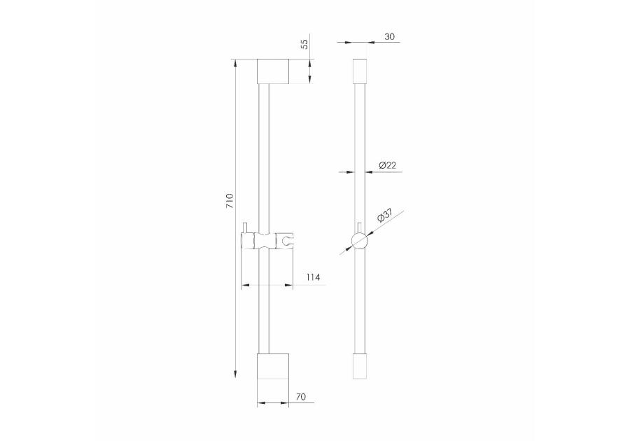 Zdjęcie: Drążek prysznicowy L-700 Inox STINNEA