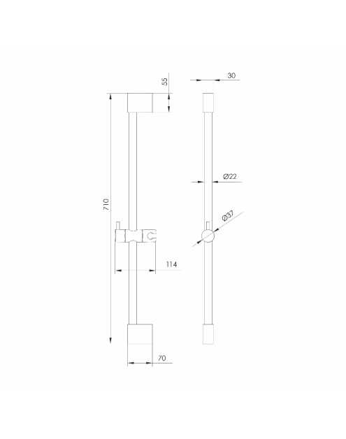 Zdjęcie: Drążek prysznicowy L-700 Inox STINNEA