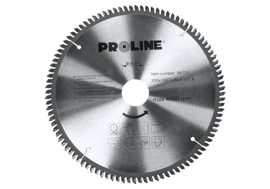 Zdjęcie: Piła tarczowa do metali nieżelaznych 200x100Tx30 mm PROLINE