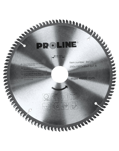 Zdjęcie: Piła tarczowa do metali nieżelaznych 200x100Tx30 mm PROLINE