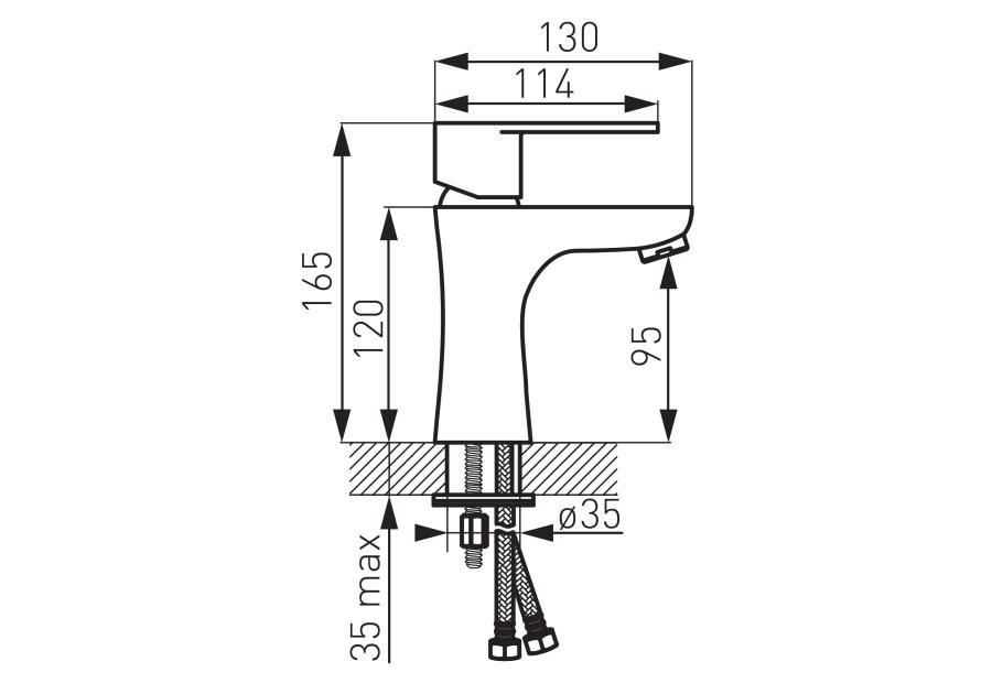 Zdjęcie: Bateria umywalkowa stojąca Algeo Black FERRO