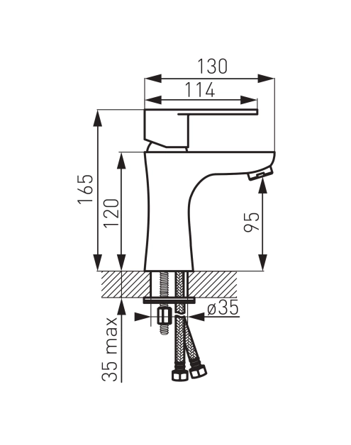 Zdjęcie: Bateria umywalkowa stojąca Algeo Black FERRO