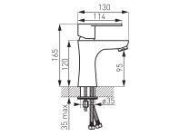 Zdjęcie: Bateria umywalkowa stojąca Algeo Black FERRO