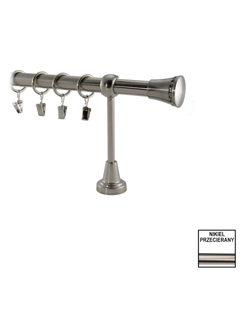 Zdjęcie: Karnisz pojedynczy Valentina fi 19 mm - 200 cm tiara nikiel KRAWEL