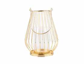 Świecznik metalowy szprosowy 18x18x23 cm złoty ALTOMDESIGN