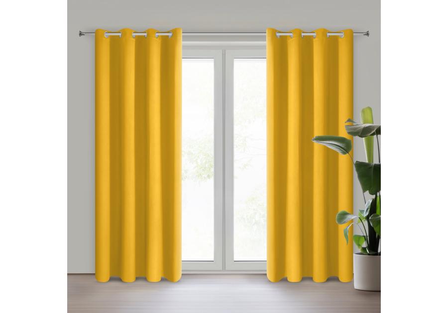 Zdjęcie: Zasłona gotowa Logan 135x250 cm musztardowy EUROFIRANY