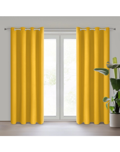 Zdjęcie: Zasłona gotowa Logan 135x250 cm musztardowy EUROFIRANY