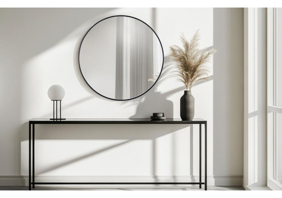 Zdjęcie: Lustro Aurelo koło 80 cm czarna aluminiowa rama INDAVO