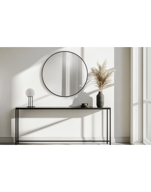 Zdjęcie: Lustro Aurelo koło 80 cm czarna aluminiowa rama INDAVO